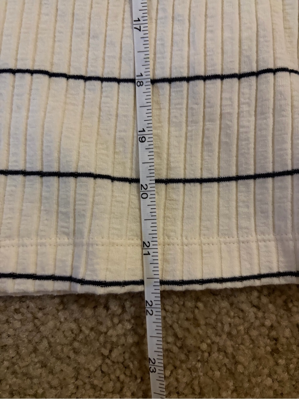 VINCE Striped Racerback Tank Top Cream Black Ribbed Stretch Minimalist small - Picture 9 of 10